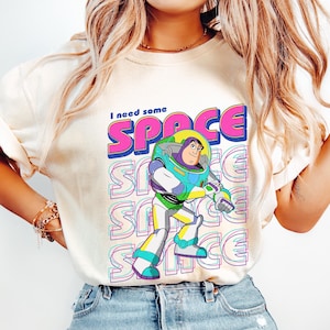 Buzz Lightyear Shirt, I Need Some Space Tee, Toy Story Shirt, Retro Space Graphic Tee,Funny Disney Trip Tee, Unisex Cartoon, Comfort Colors® image 1