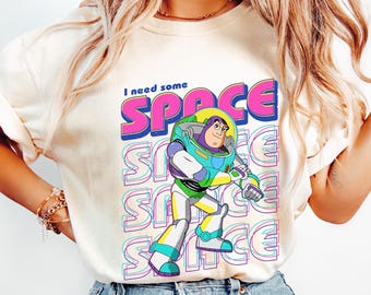Buzz Lightyear Shirt, I Need Some Space Tee, Toy Story Shirt, Retro Space Graphic Tee,Funny Disney Trip Tee, Unisex Cartoon, Comfort Colors®