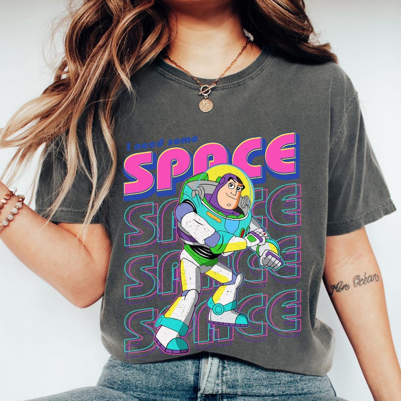 Buzz Lightyear Shirt, I Need Some Space Tee, Toy Story Shirt, Retro Space Graphic Tee,Funny Disney Trip Tee, Unisex Cartoon, Comfort Colors® image 2