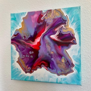 original 8x8in acrylic abstract painting
