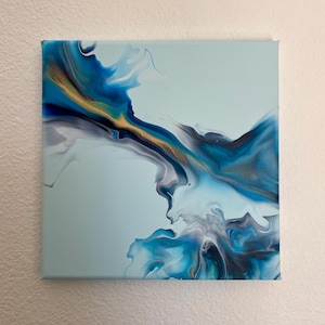 original 8x8in acrylic abstract painting