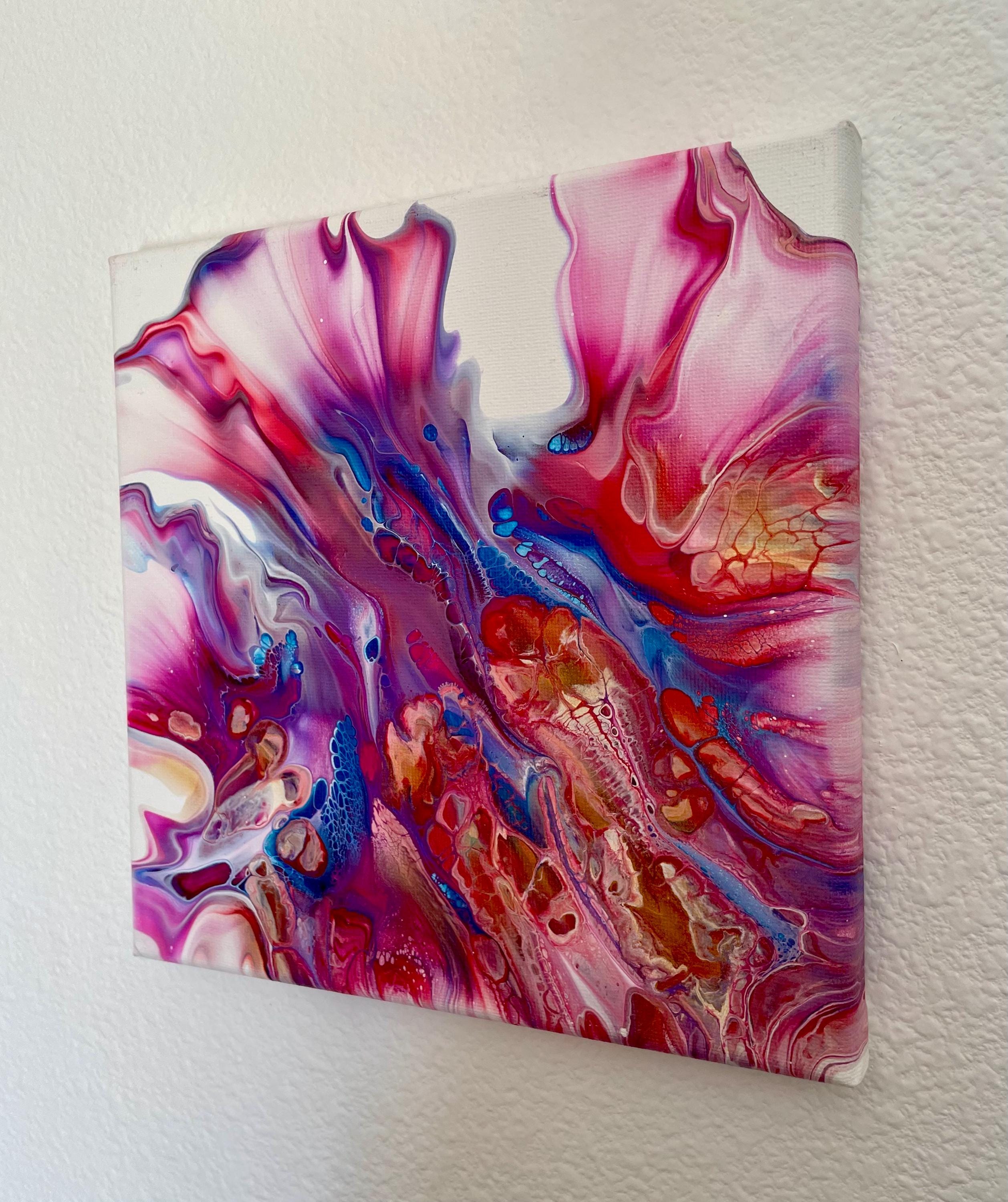 オリジナルの8 x 8インチのアクリル抽象画 - Etsy 日本