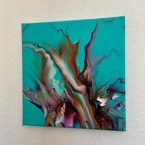 original 8x8in acrylic abstract painting