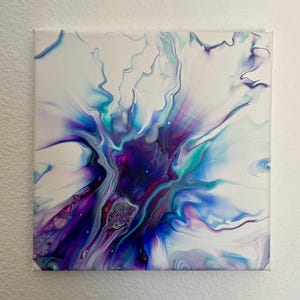 original 8x8in acrylic abstract painting