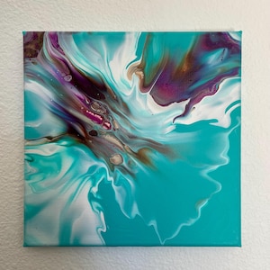 original 8x8in acrylic abstract painting