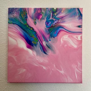 original 8x8in acrylic abstract painting