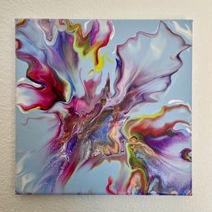 original 8x8in acrylic abstract painting