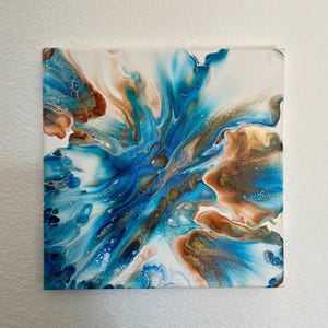 original 8x8in acrylic abstract painting