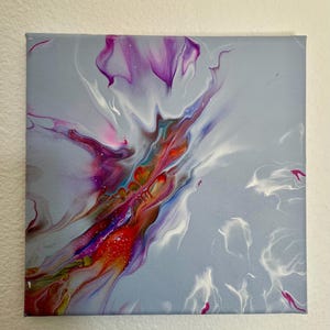 original 8x8in acrylic abstract painting