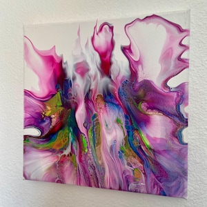 original 8x8in acrylic abstract painting