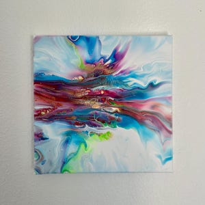 original 8x8in acrylic abstract painting