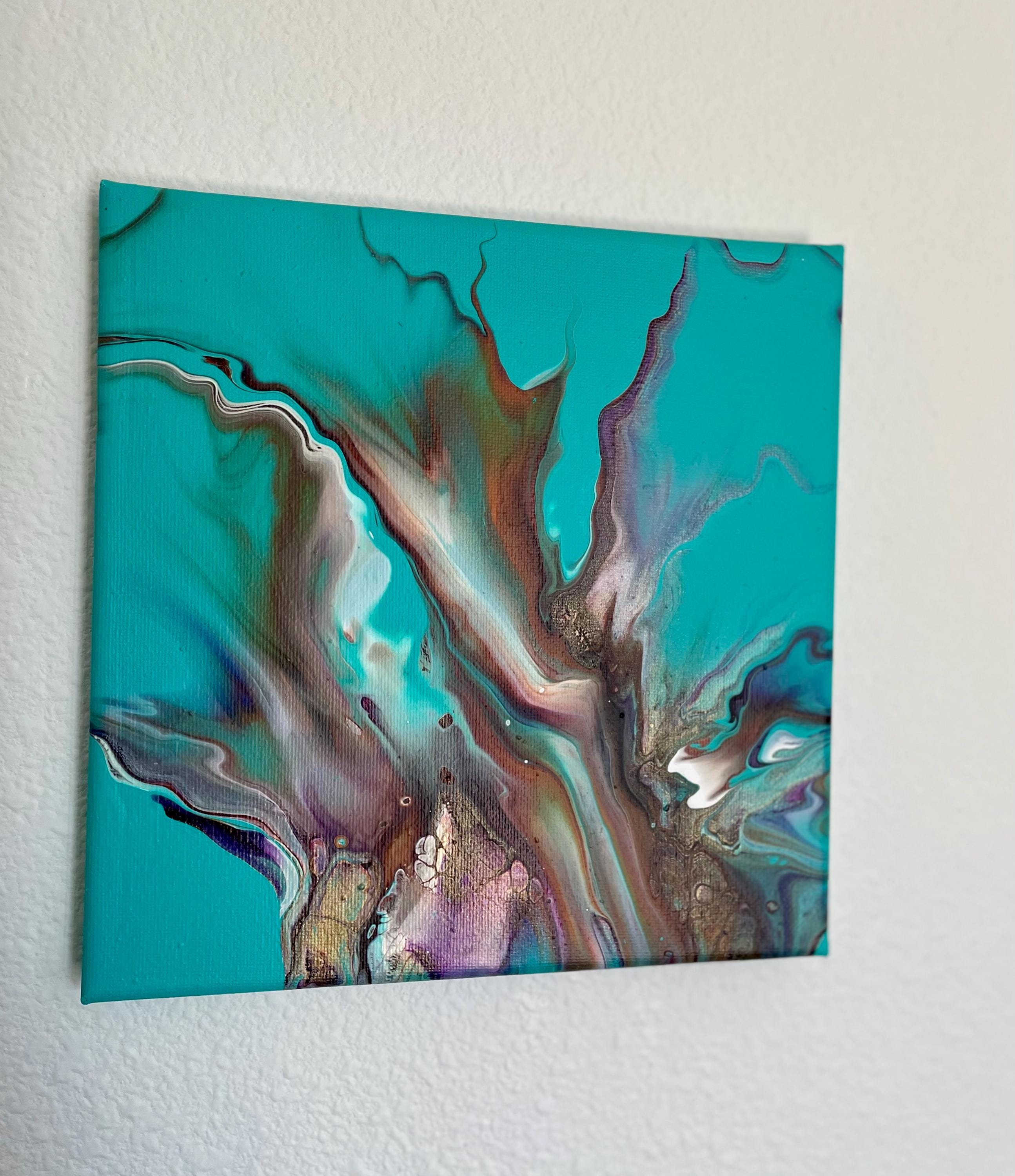 オリジナルの8 x 8インチのアクリル抽象画 - Etsy 日本
