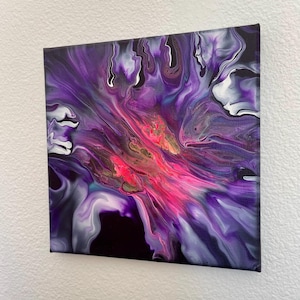 original 8x8in acrylic abstract painting