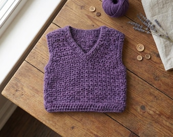 Crochet Baby Vest Pattern | Classic V-Neck, Sizes 6-24 Months (PDF Download)