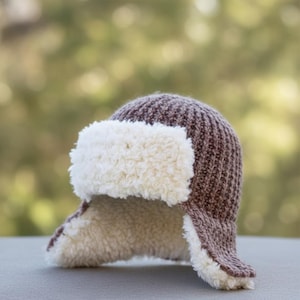 Crochet Trapper Hat Pattern | Faux Fur Trim (PDF Digital Download)