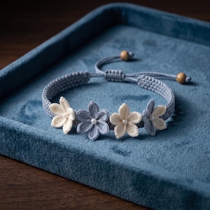 Crochet Flower Bracelet Pattern, Daisy Friendship Bracelet PDF, Easy Crochet Jewelry Tutorial, Instant Download