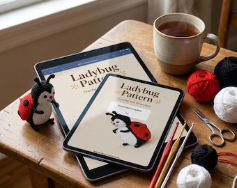Ladybug Keychain Crochet Pattern | Mini Amigurumi Bug | Beginner Easy Tutorial | PDF Digital Download