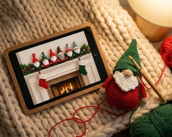 Christmas Gnome Crochet Pattern | Set of 6 Nordic Ornaments | Digital Download PDF | Amigurumi Holiday Decor | Easy DIY Tree Decorations