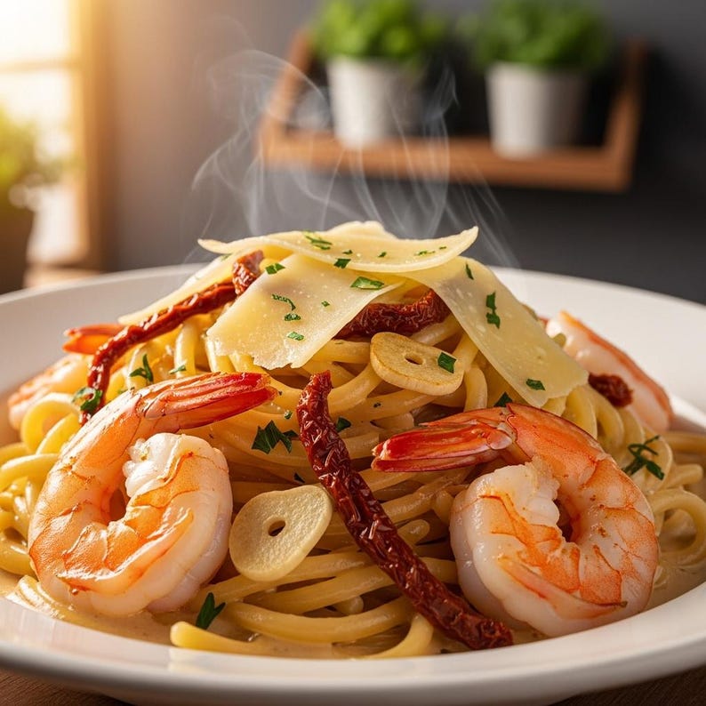 Marry Me Shrimp Pasta Recipe PDF | 15 Minute Seafood Dinner | Digital Download | Creamy Lemon Garlic | Printable Card image 3