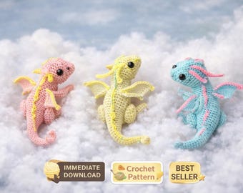 Tiny Crochet Dragon Amigurumi Pattern - Mini Fantasy Toy PDF