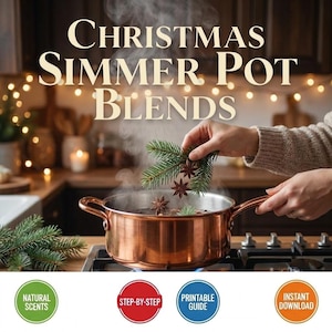 Recetas navideñas para olla de cocción lenta / Mezclas de popurrí para estufa / Guía navideña imprimible / Descarga digital