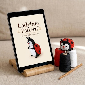 Nyckelpiga Virkmönster | Enkel Amigurumi Nyckelring PDF | Mini Bugg Digital Nedladdning | Nybörjarhandledning