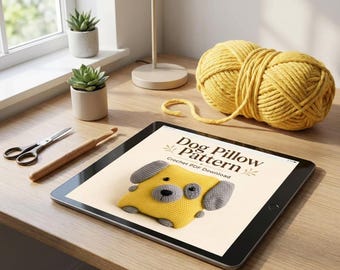 Easy Plush Dog Pillow Crochet Pattern | Amigurumi Puppy Cushion | Beginner DIY Animal Toy | Digital Download PDF