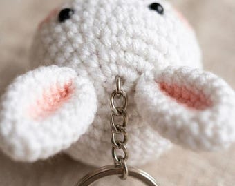 Quick Crochet Bunny Pattern PDF | Scrap Yarn Amigurumi Keychain | Easy Beginner Digital Download | Mini Animal Keyring