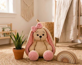 Beginner Amigurumi Bunny Pattern | Cute Plush Rabbit PDF | Digital Download | Modern Nursery Toy | Easy Crochet Animal Tutorial