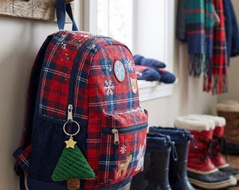 Folded Square Christmas Tree Pattern | Crochet Keychain PDF | Simple Holiday Ornament | Digital Download