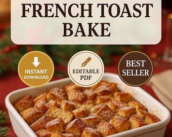 Overnight Cinnamon French Toast Bake Recipe PDF | Easy Christmas Morning Breakfast