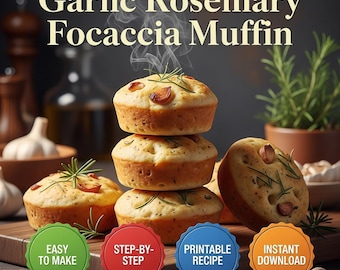 Knoflook-rozemarijn focaccia-muffins - eenvoudig recept voor brood