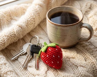 Quick Crochet Gift Pattern | Strawberry Keychain PDF | Amigurumi Market Prep | Easy Digital Download