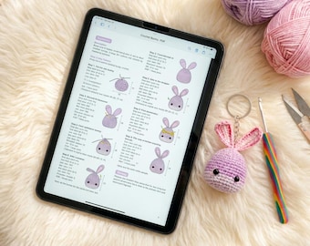 Cute Amigurumi Bunny Pattern | Easy Beginner Crochet Keychain PDF | Cozy Bag Charm | Digital Download
