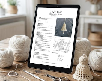Crochet Bell Pattern | Lace Christmas Ornament | Farmhouse Tree Decor | Digital Download | Cozy Holiday DIY | Easy PDF