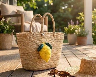 Amigurumi Lemon Crochet Pattern | Mini Food Keychain PDF | Easy Fruit Bag Charm | Cute Summer Craft | Digital Download