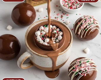 Guía de recetas de bombas de chocolate caliente: Delicias navideñas caseras (patrón en PDF)