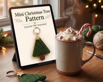 Mini Christmas Tree Crochet Pattern | Keychain Ornament PDF | Beginner Friendly | Holiday Bag Charm | Digital Download