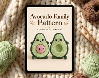 Playful Avocado Crochet Pattern | Beginner Amigurumi PDF | Fun Food Toy with Seed | Cozy Handmade Craft | Digital Download