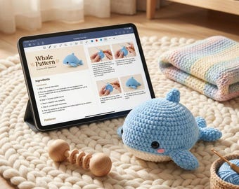 Ocean Nursery Decor Crochet Pattern | Plush Dolphin Amigurumi PDF | Baby Shower Gift Toy | Easy Digital Download