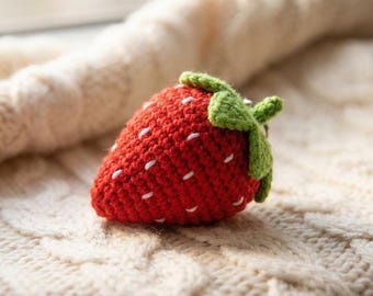 Easy Amigurumi Strawberry Pattern | Scrap Yarn Crochet Keychain PDF | Beginner Friendly | Digital Download