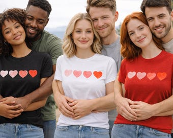 Camiseta con corazones de acuarela de San Valentín / Camiseta con gráficos de corazones