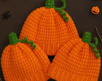 Pumpkin Beanie Crochet pattern:baby knitting patterns, All Sizes (PDF Pattern)