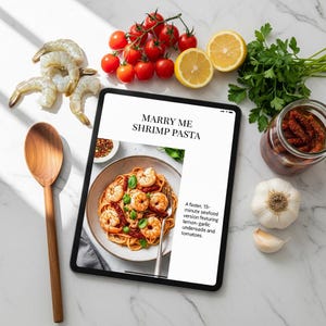 Marry Me Shrimp Pasta Recipe PDF | 15 Minute Seafood Dinner | Digital Download | Creamy Lemon Garlic | Printable Card image 6