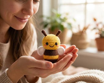 Easy Bee Crochet Pattern | Beginner Amigurumi Tutorial | Cute Keychain DIY | Relaxing Craft Project | Digital Download