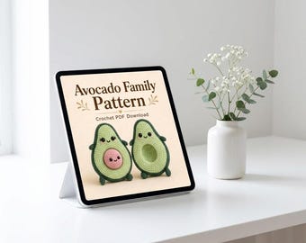 Kawaii Avocado Crochet Pattern PDF | Easy Amigurumi Food | Two Halves & Cute Seed | Beginner Friendly | Digital Download