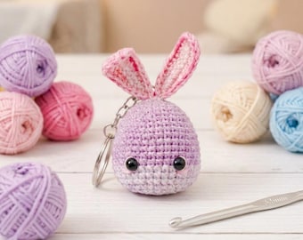 Crochet Bunny Keychain Pattern | Amigurumi Easter Plush PDF | Beginner Easy Handmade | Digital Download