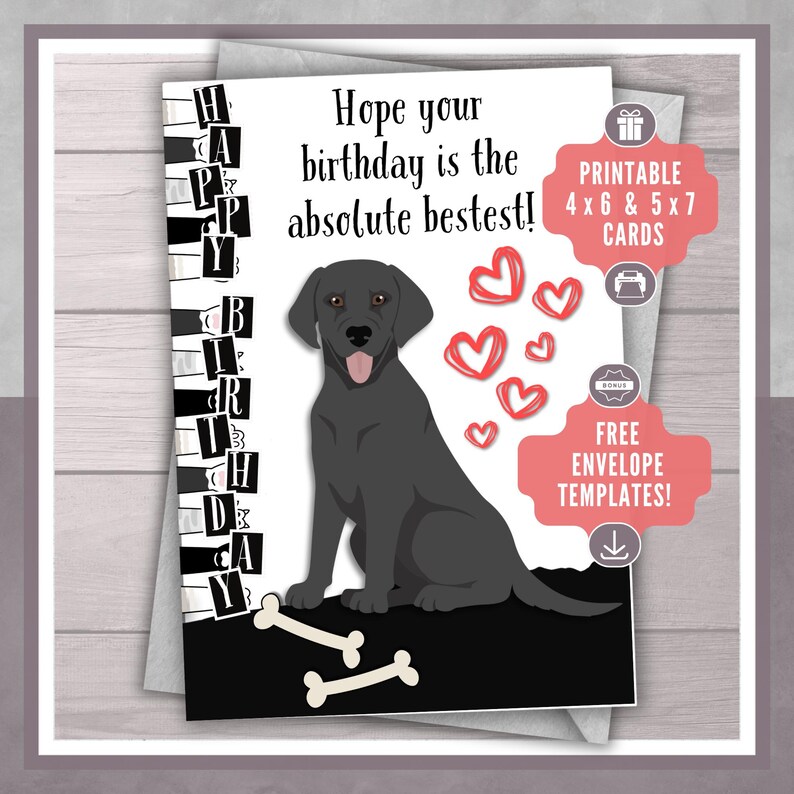 Cute Dog Birthday Card | Printable Pet & Animal Lover Gift, Free ...