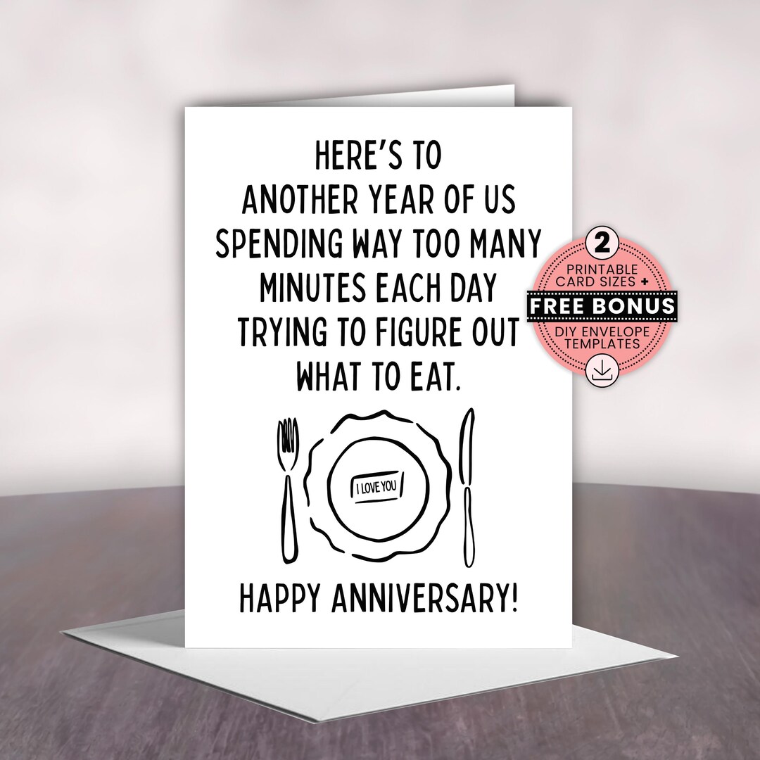 Funny Anniversary Card Printable Gift for Wife or Husband, FREE ...