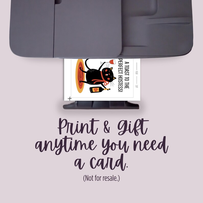 No store runs, shipping fees, or waiting on delivery with this instantly downloadable and printable hostess thank you greeting card. Print any time you need a card. For personal, non-commercial use only. Not for resale.